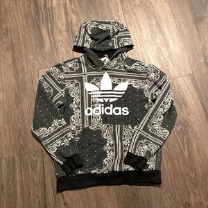Adidas black and white pattern hoodie